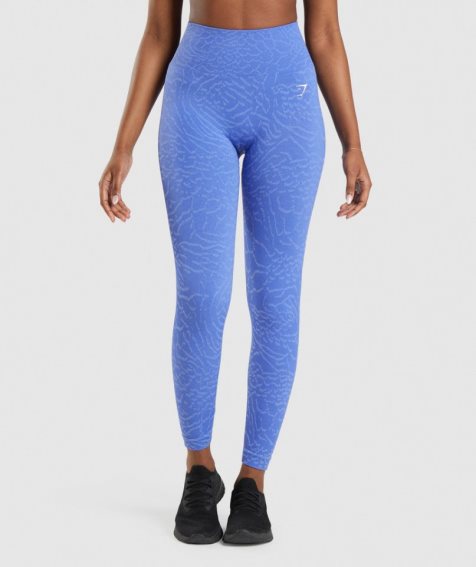 Women's Gymshark Adapt Animal Seamless Leggings Blue | NZ 4YUNDI